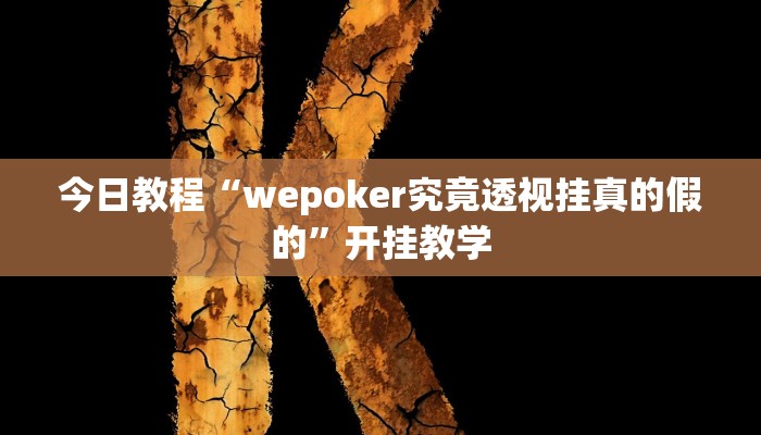 今日教程“wepoker究竟透视挂真的假的”开挂教学
