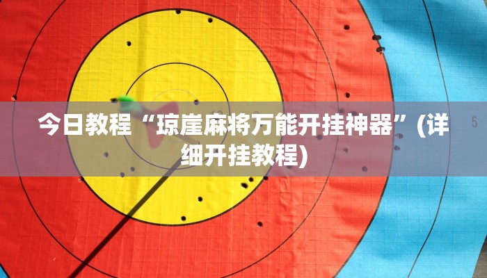 今日教程“琼崖麻将万能开挂神器”(详细开挂教程)