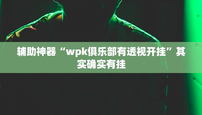 辅助神器“wpk俱乐部有透视开挂”其实确实有挂