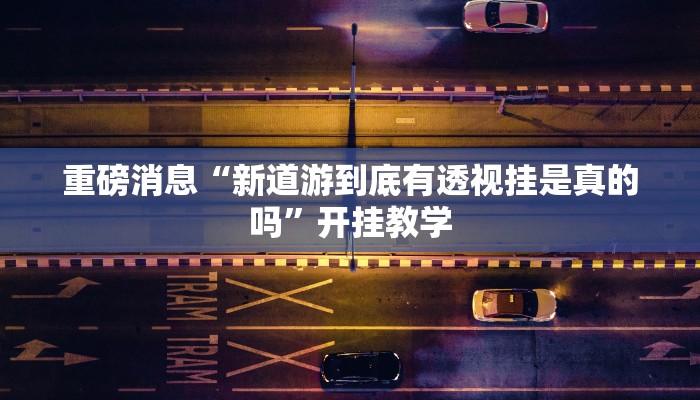 重磅消息“新道游到底有透视挂是真的吗”开挂教学