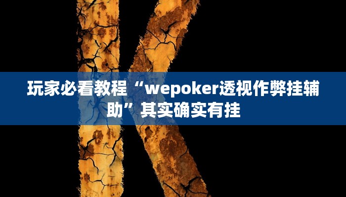 玩家必看教程“wepoker透视作弊挂辅助”其实确实有挂