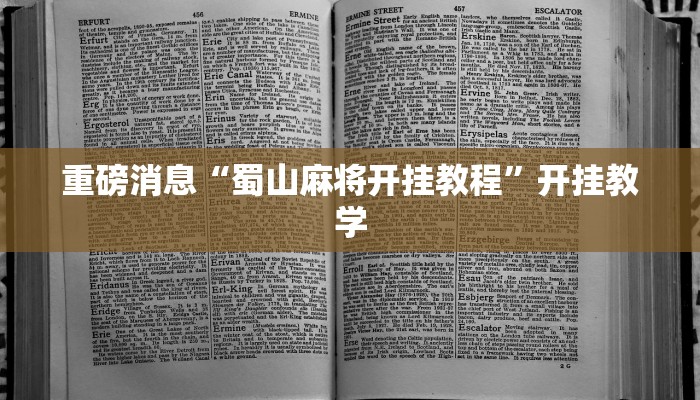 重磅消息“蜀山麻将开挂教程”开挂教学