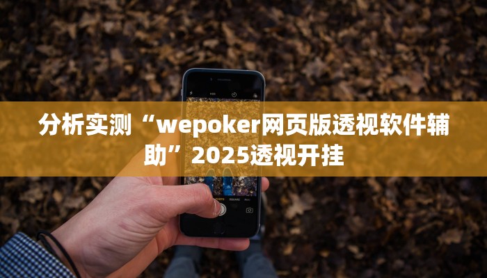 分析实测“wepoker网页版透视软件辅助”2025透视开挂