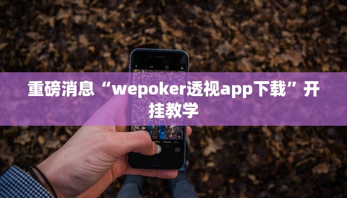 重磅消息“wepoker透视app下载”开挂教学 重磅消息“wepoker透视app下载”开挂教学