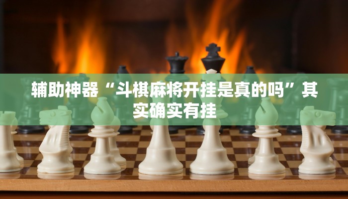 辅助神器“斗棋麻将开挂是真的吗”其实确实有挂