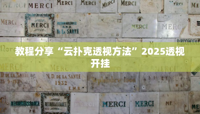 教程分享“云扑克透视方法”2025透视开挂 教程分享“云扑克透视方法”2025透视开挂