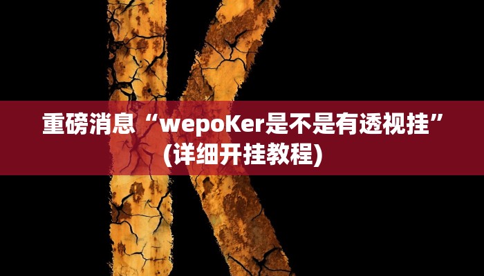 重磅消息“wepoKer是不是有透视挂”(详细开挂教程) 重磅消息“wepoKer是不是有透视挂”(详细开挂教程)