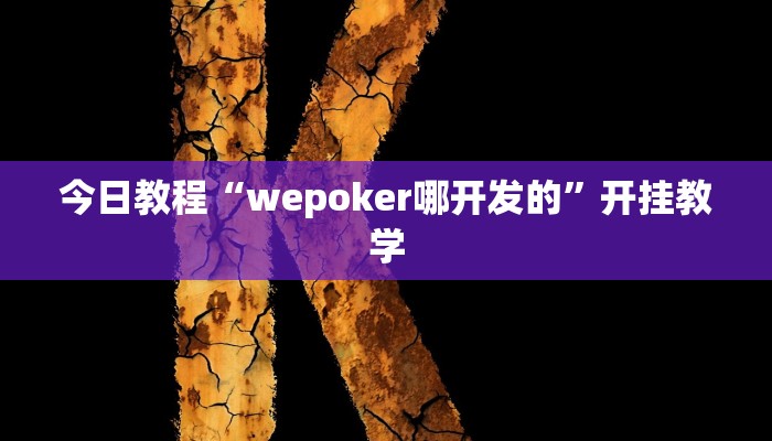 今日教程“wepoker哪开发的”开挂教学