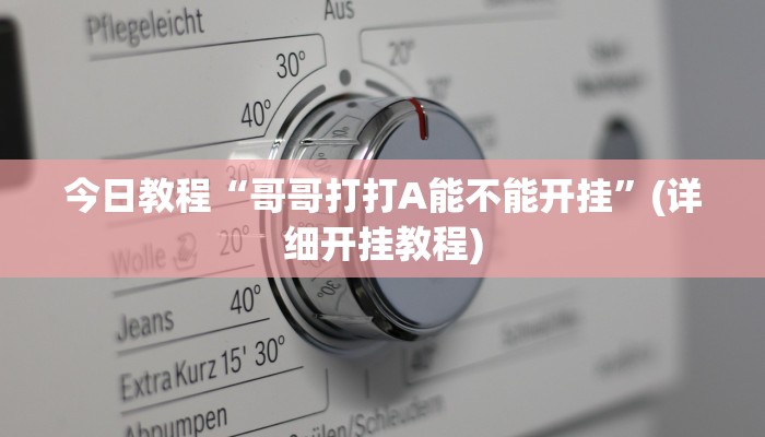 今日教程“哥哥打打A能不能开挂”(详细开挂教程)