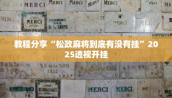 教程分享“松政麻将到底有没有挂”2025透视开挂 教程分享“松政麻将到底有没有挂”2025透视开挂