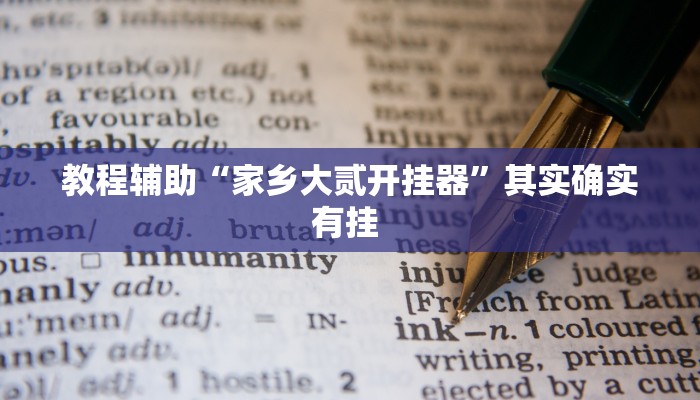 教程辅助“家乡大贰开挂器”其实确实有挂 教程辅助“家乡大贰开挂器”其实确实有挂