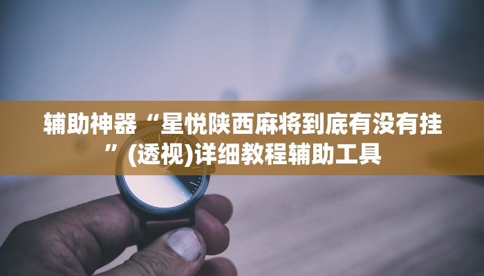 辅助神器“星悦陕西麻将到底有没有挂”(透视)详细教程辅助工具 辅助神器“星悦陕西麻将到底有没有挂”(透视)详细教程辅助工具