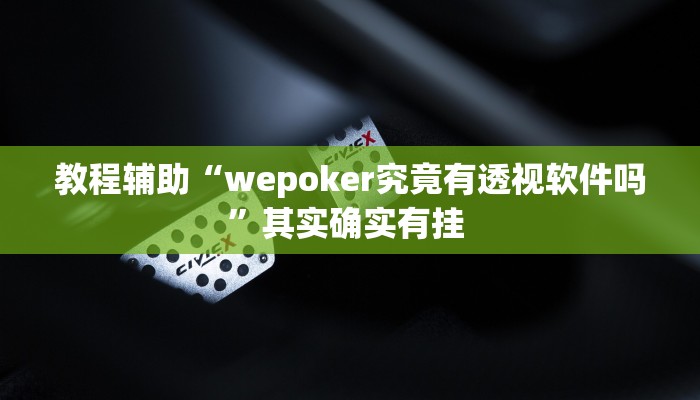 教程辅助“wepoker究竟有透视软件吗”其实确实有挂 